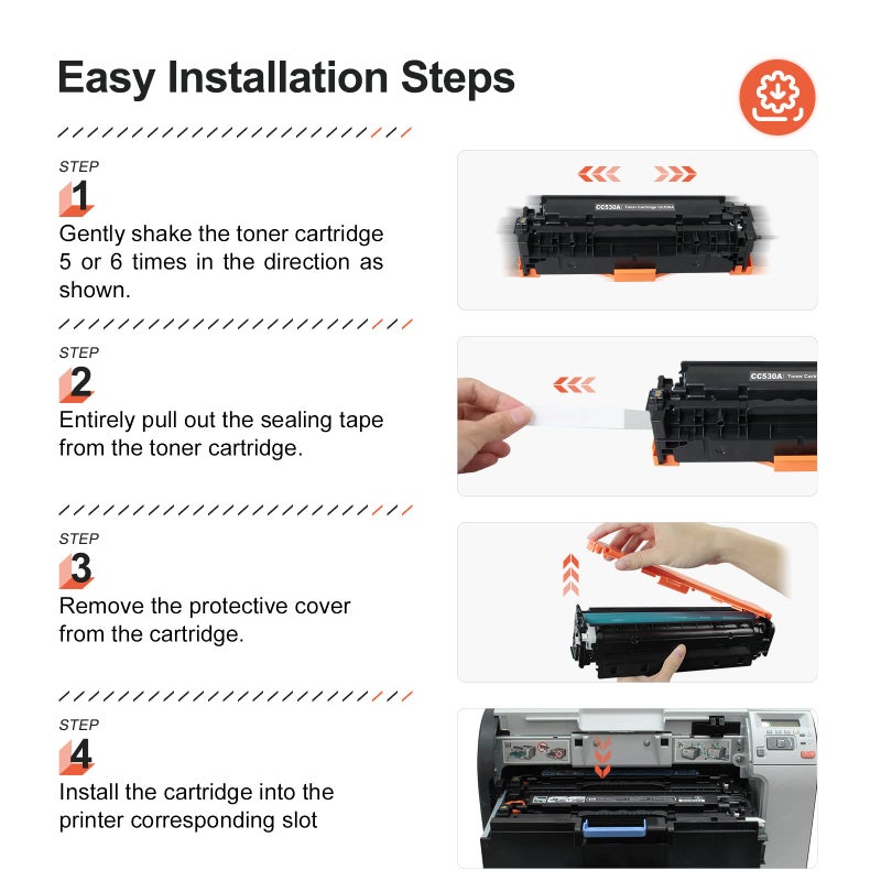 v4ink Remanufactured 304A Toner Cartridge Replacement for HP 304A CC530A CC531A CC532A CC533A for HP Laserjet CP2025n CP2025dn CP2025x CM2320 CM2320n CM2320fxi Color Printer (4-Pack) - Image 5